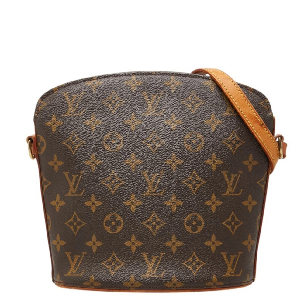 Louis Vuitton Monogram Druot Crossbody Shoulder Bag M51290 Brown Leather Wome...